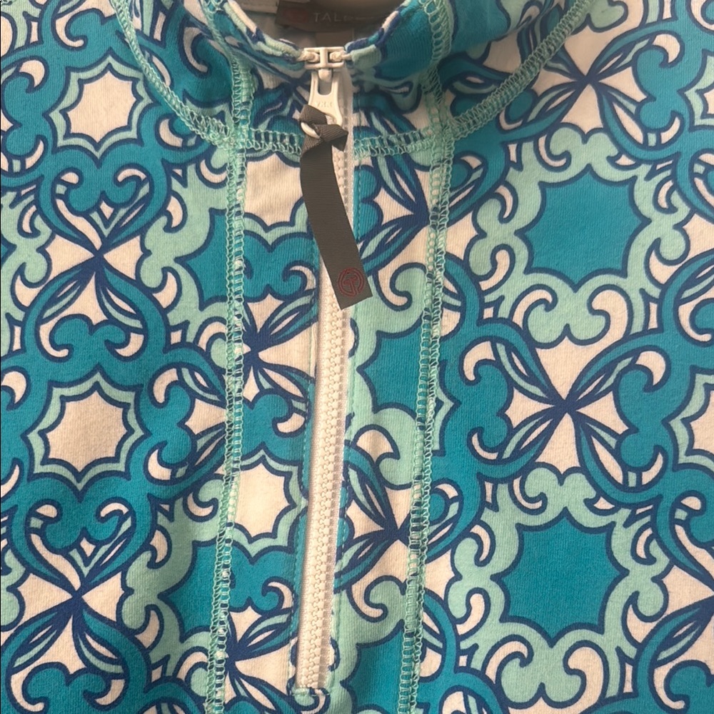 Talbots Blue And White Patterned Pullover - image 3